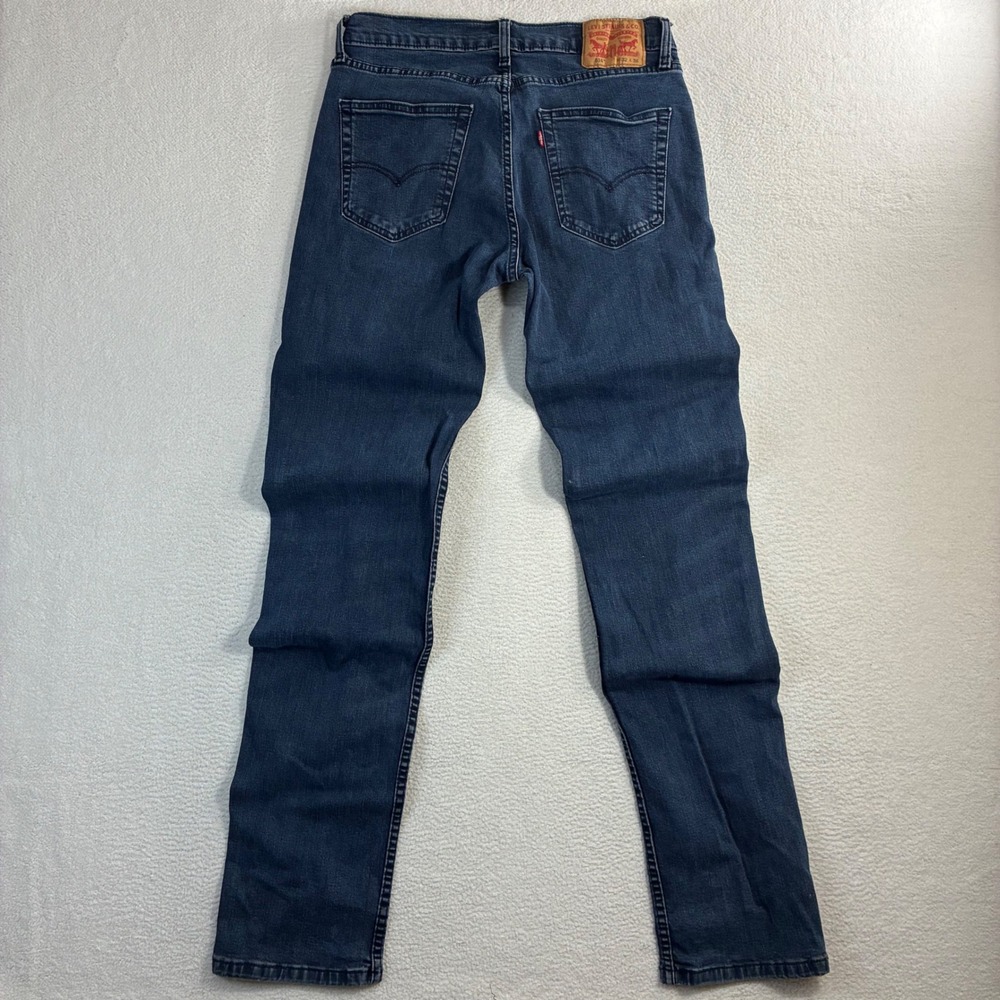 Levis 514 Straight Jeans Men 32x36 Blue Fade Stretch Casual Tall Whiskered Denim - Picture 2 of 7